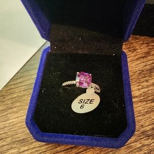 Fragrant Jewels Silver Amethyst Ring, size 6, box NOT included